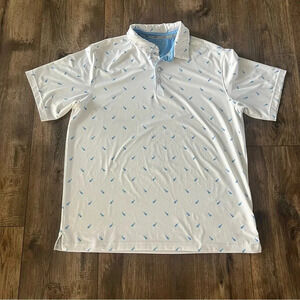 Walter Hagen 11 Majors Novelty Print PerformanceGolf Polo Shirt Size XL White/bl